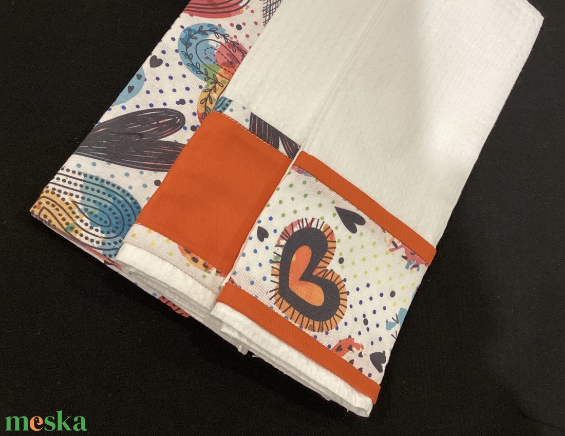 Konyharuha szett vídám szívek  - otthon & életmód - konyhafelszerelés, tálalás - konyhai textil - konyharuha & törlőkendő - Meska.hu