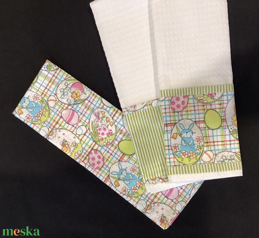 Konyharuha  szet húsvéti mintával  - otthon & életmód - konyhafelszerelés, tálalás - konyhai textil - konyharuha & törlőkendő - Meska.hu