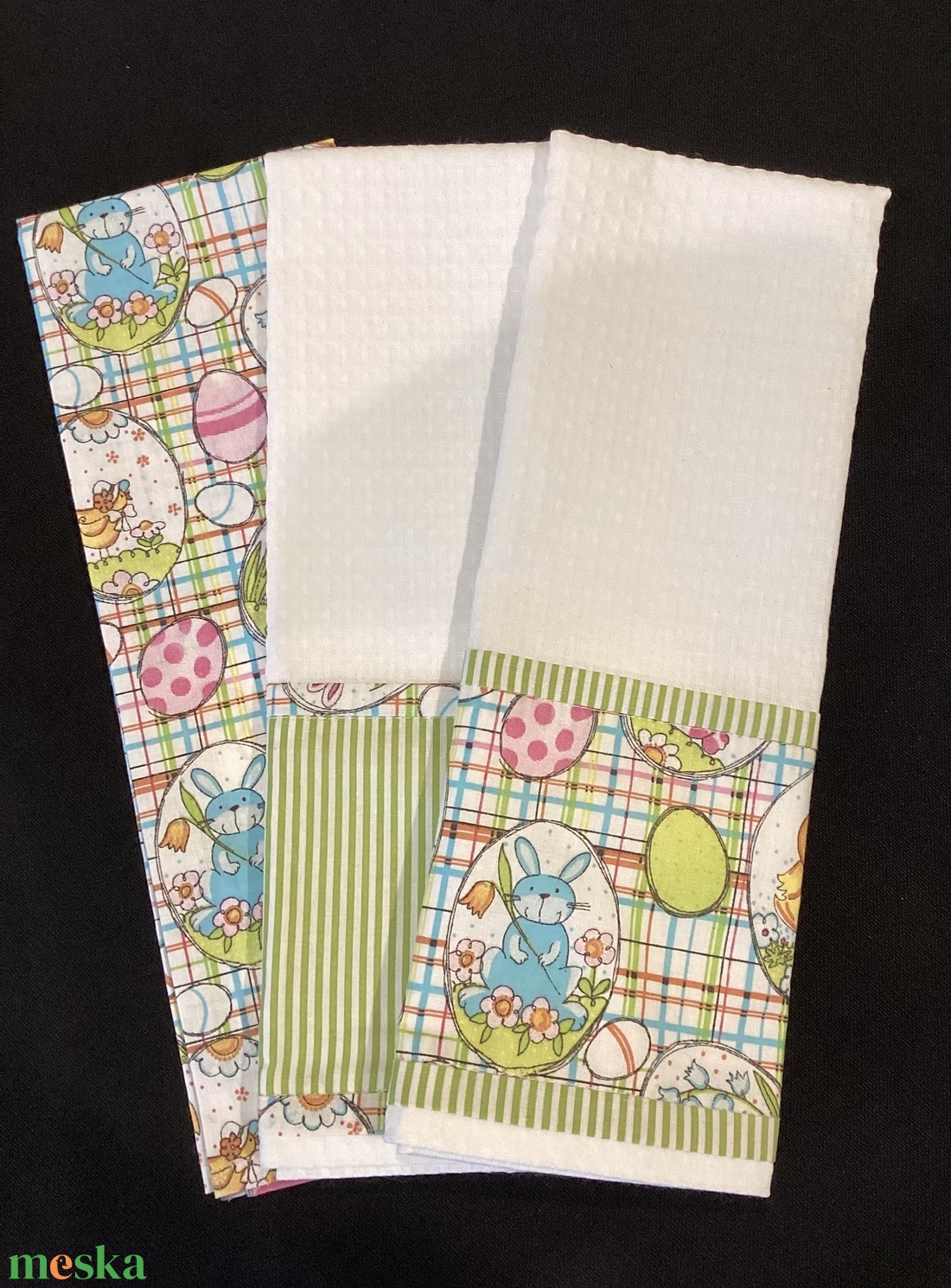 Konyharuha  szet húsvéti mintával  - otthon & életmód - konyhafelszerelés, tálalás - konyhai textil - konyharuha & törlőkendő - Meska.hu