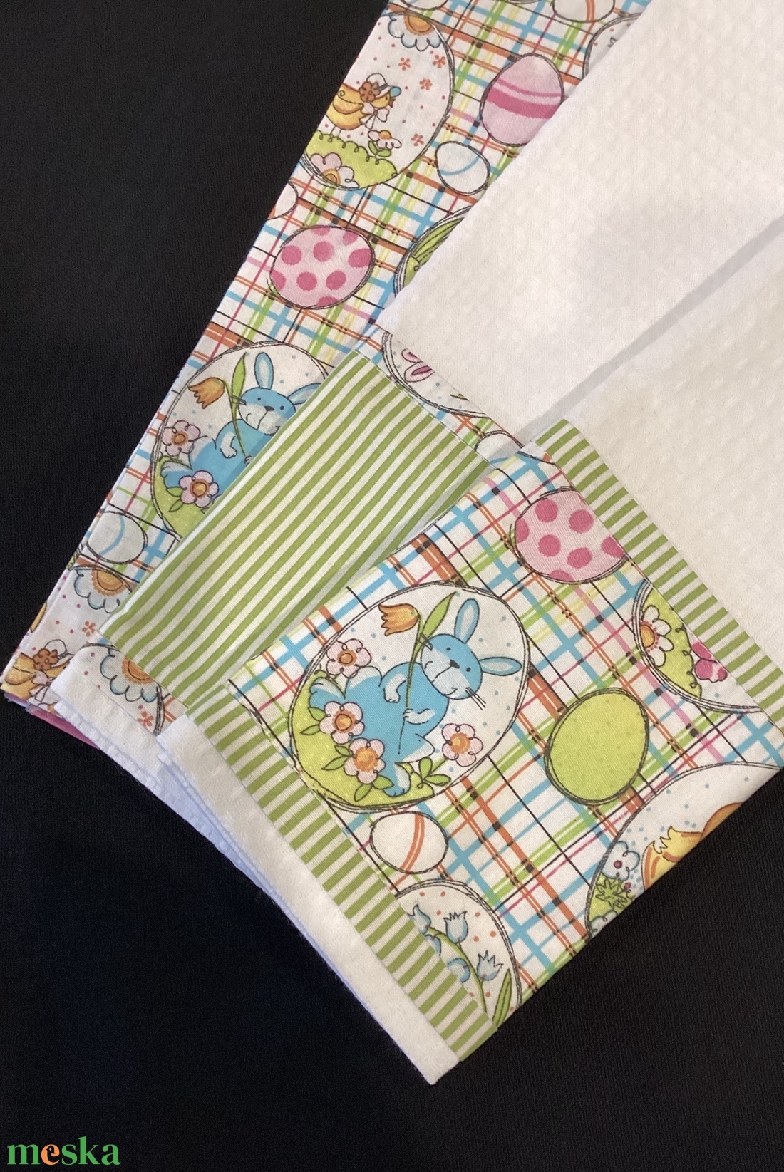 Kötény szett húsvéti mintával  - otthon & életmód - konyhafelszerelés, tálalás - konyhai textil - kötény - Meska.hu