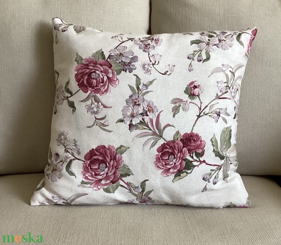 Díszpárnahuzat rózsa mintával  - otthon & életmód - lakástextil - párna & párnahuzat - díszpárnahuzat - Meska.hu