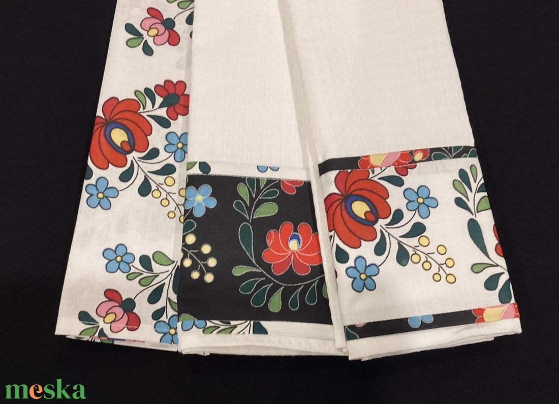 Konyharuha szett kalocsai mintával - otthon & életmód - konyhafelszerelés, tálalás - konyhai textil - konyharuha & törlőkendő - Meska.hu