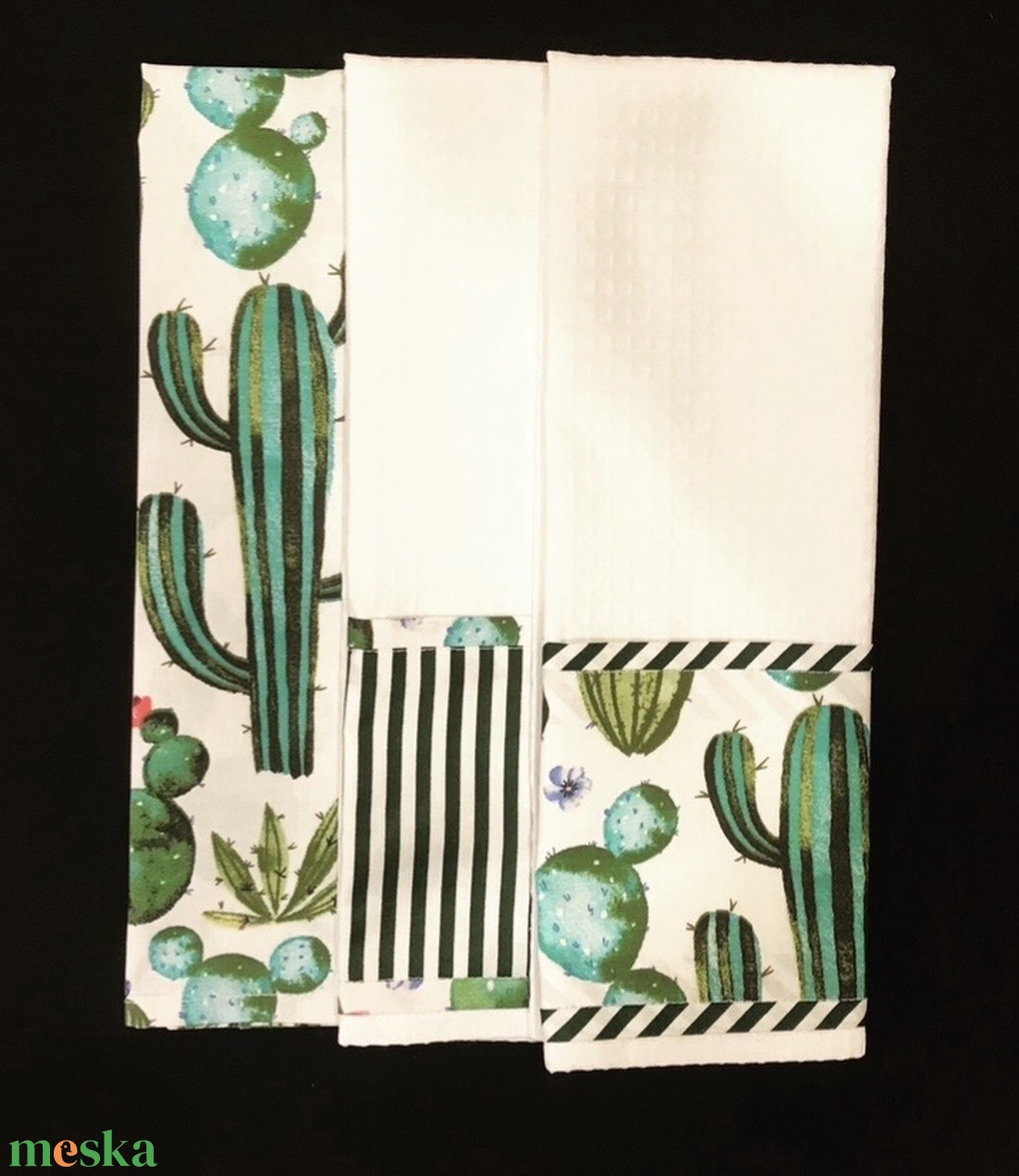 Konyharuha szett kaktusz mintás  - otthon & életmód - konyhafelszerelés, tálalás - konyhai textil - konyharuha & törlőkendő - Meska.hu