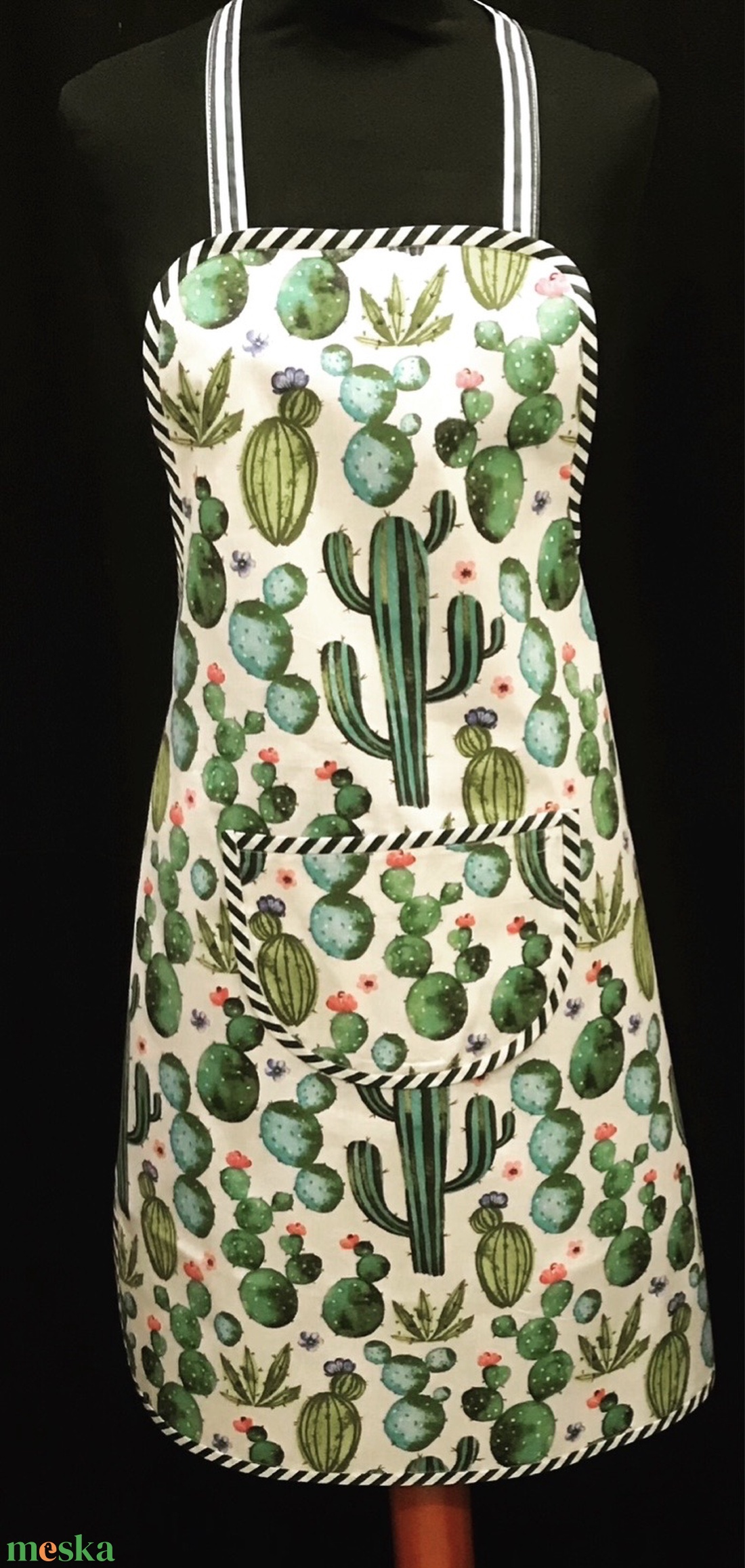 Kötény kaktusz mintás  - otthon & életmód - konyhafelszerelés, tálalás - konyhai textil - kötény - Meska.hu