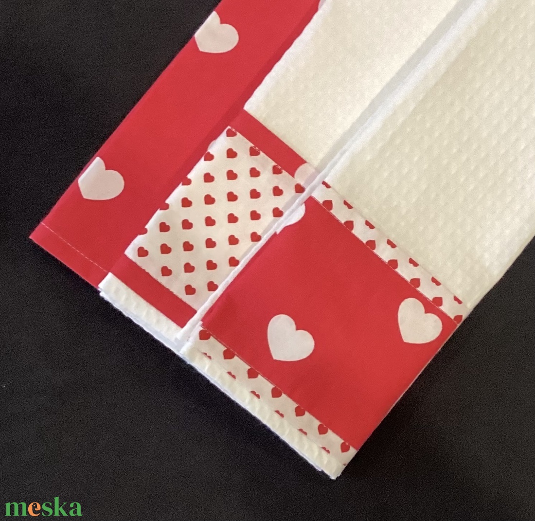 Konyharuha szett szívecske mintával - otthon & életmód - konyhafelszerelés, tálalás - konyhai textil - konyharuha & törlőkendő - Meska.hu