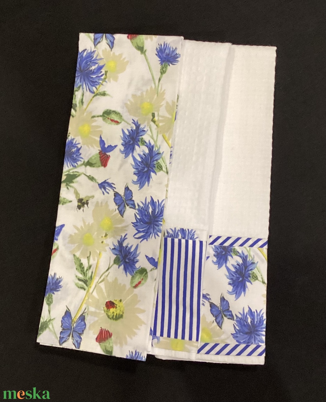Konyharuha szett búzavirág - pillangó mintás - otthon & életmód - konyhafelszerelés, tálalás - konyhai textil - konyharuha & törlőkendő - Meska.hu