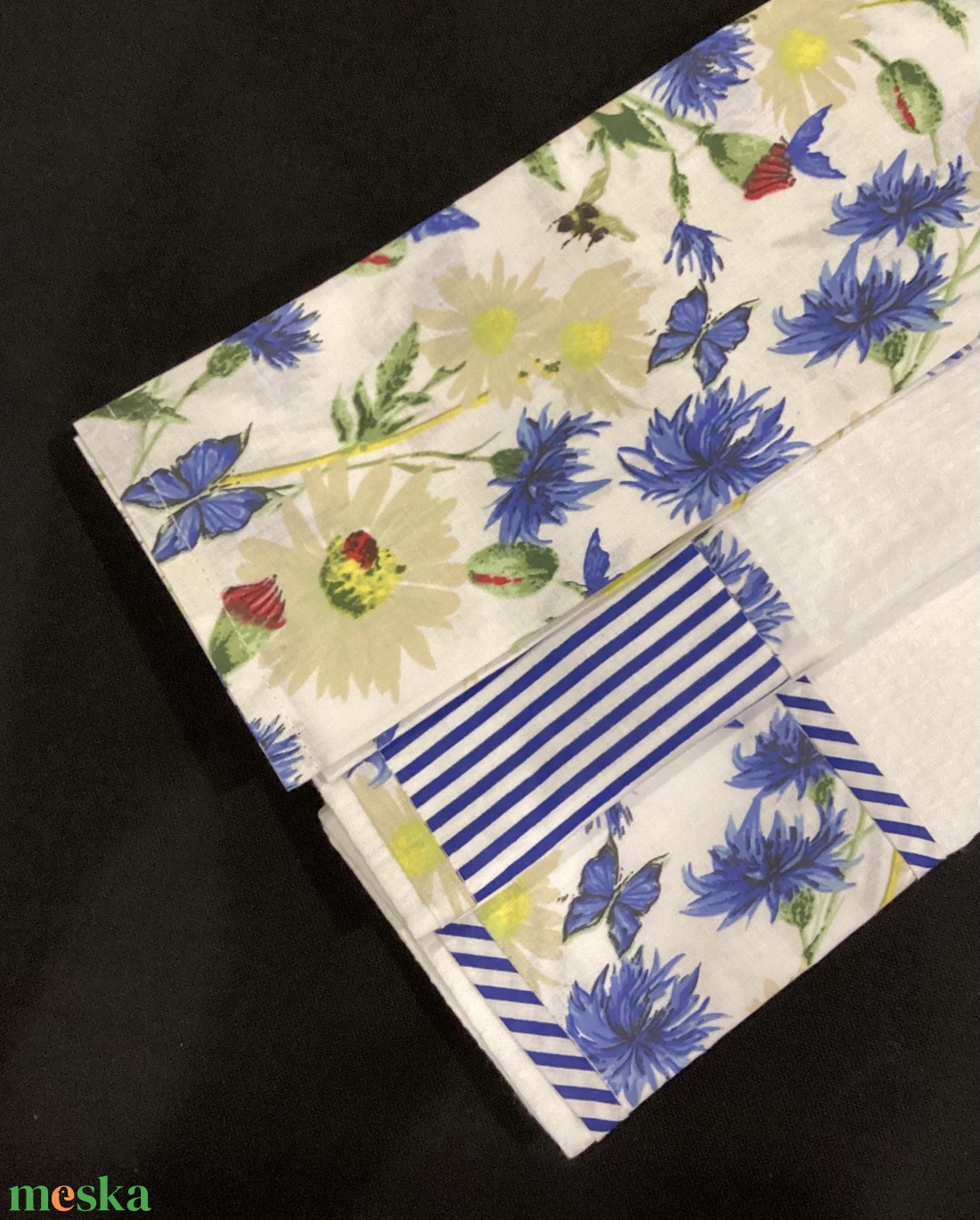 Konyharuha szett búzavirág - pillangó mintás - otthon & életmód - konyhafelszerelés, tálalás - konyhai textil - konyharuha & törlőkendő - Meska.hu