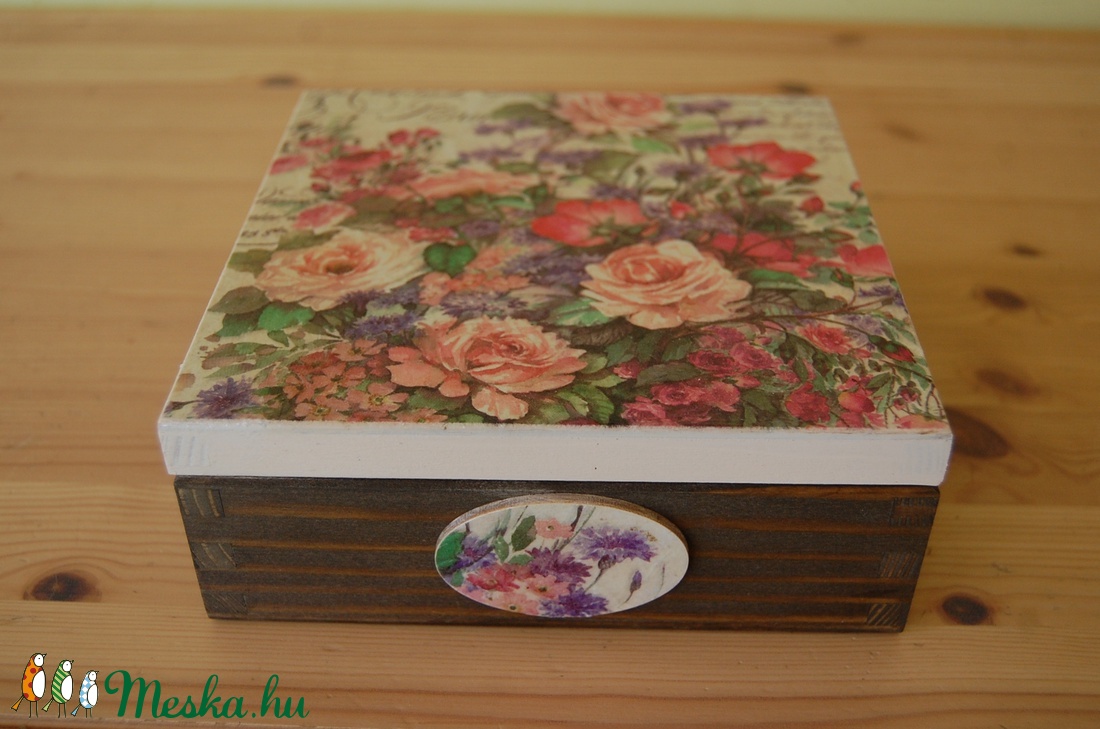 Virágos doboz - otthon & életmód - tárolás & rendszerezés - doboz - Meska.hu
