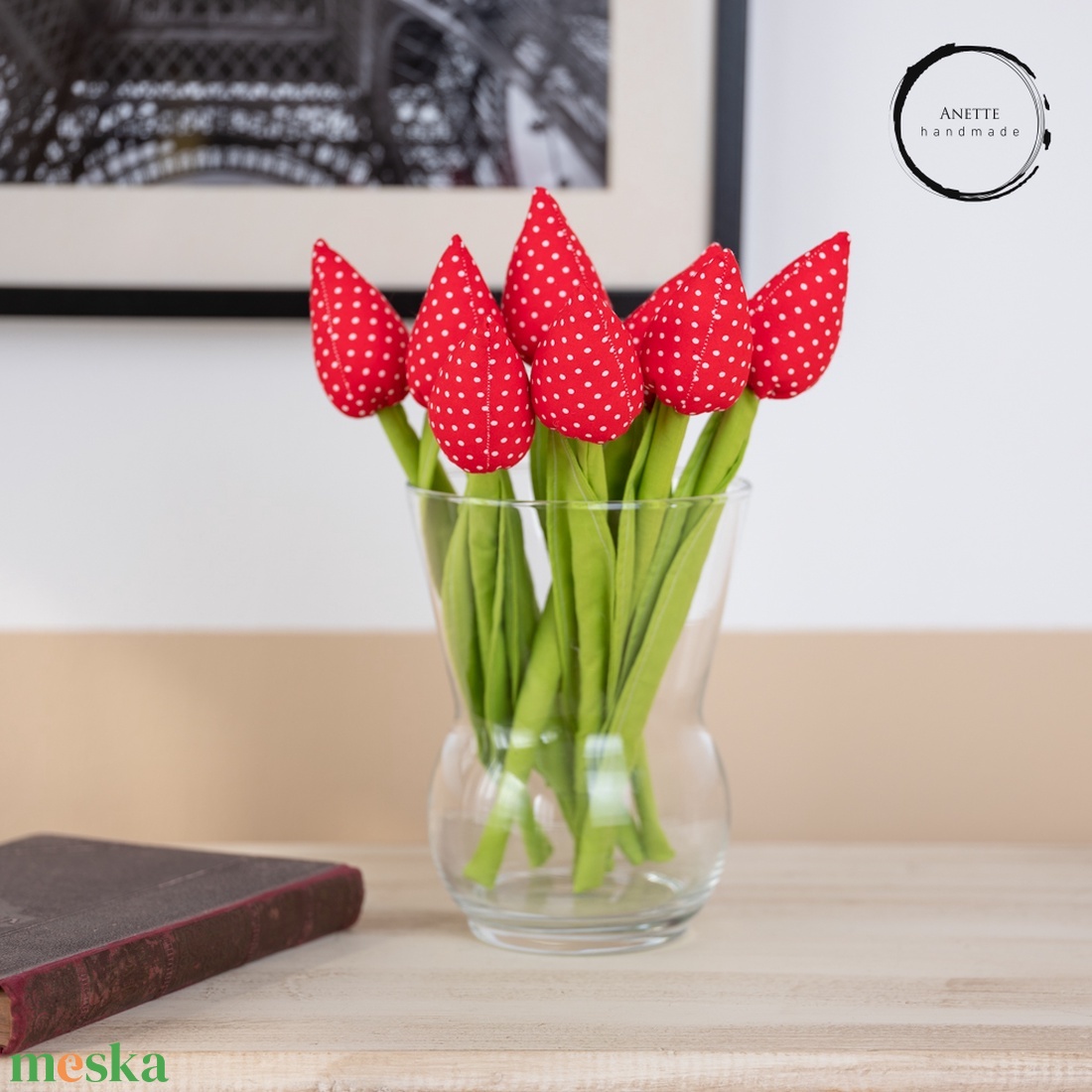 Textil tulipán piros/fehér - otthon & életmód - dekoráció - Meska.hu Textil tulipán piros/fehér - otthon & életmód - dekoráció - Meska.hu