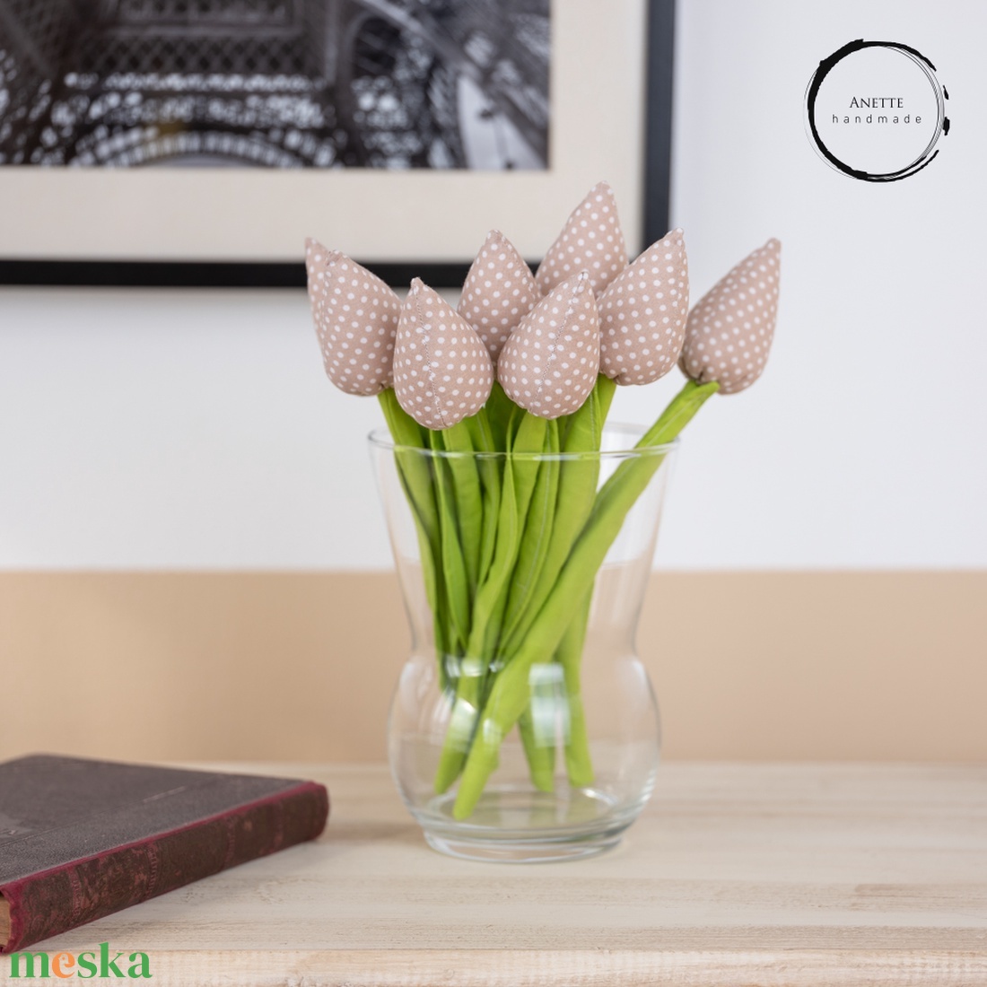 Textil tulipán barna/fehér - otthon & életmód - dekoráció - Meska.hu Textil tulipán barna/fehér - otthon & életmód - dekoráció - Meska.hu