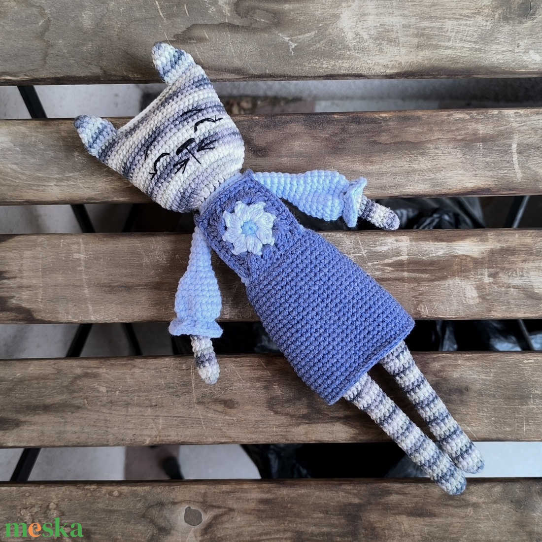 Horgolt cica - játék & sport - plüssállat & játékfigura - cica - Meska.hu