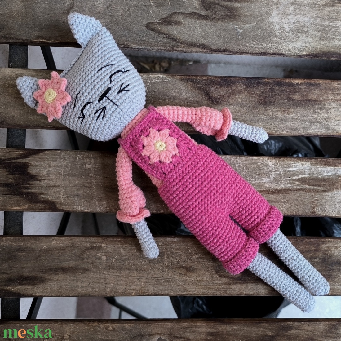 Horgolt cica - játék & sport - plüssállat & játékfigura - cica - Meska.hu