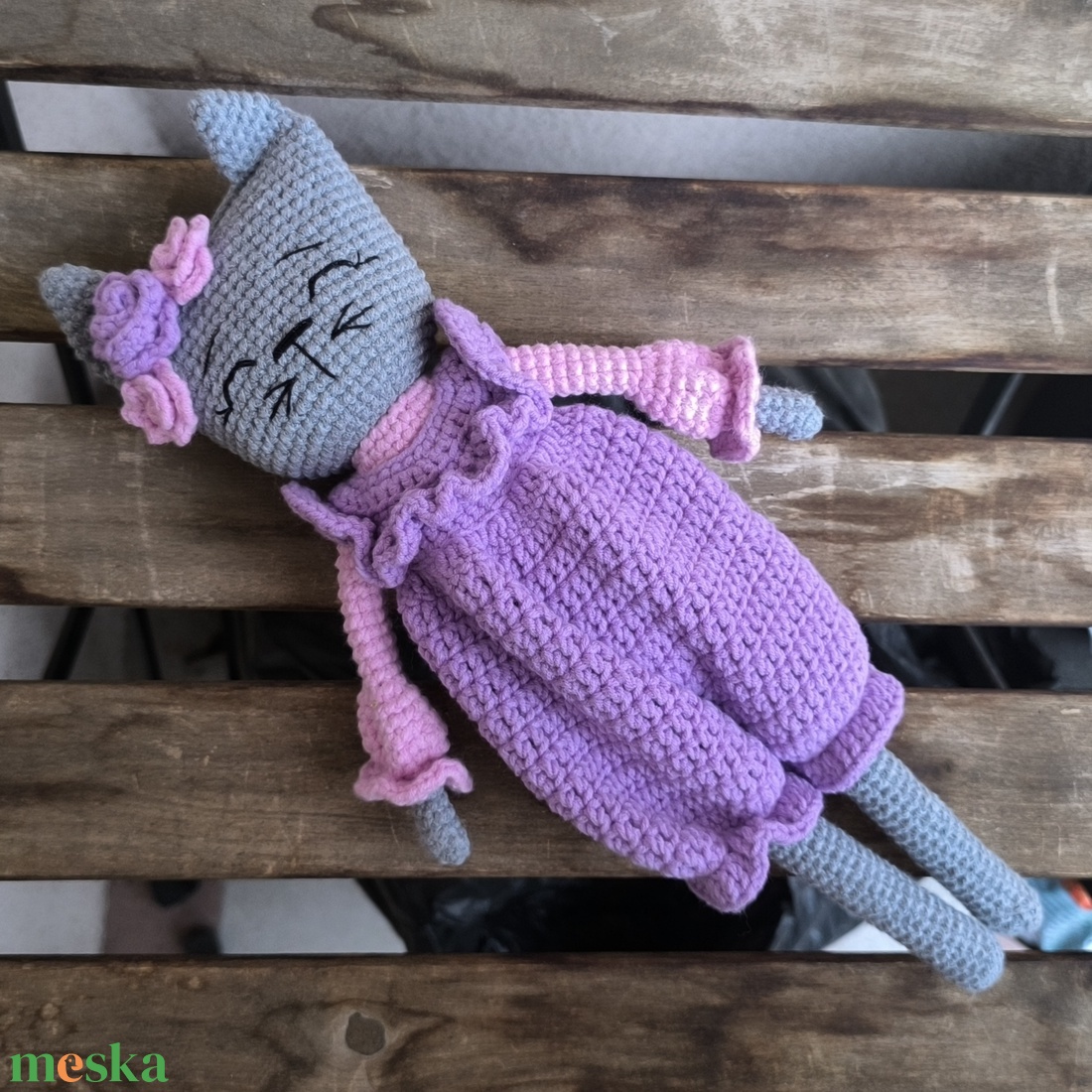 Horgolt cica - játék & sport - plüssállat & játékfigura - cica - Meska.hu