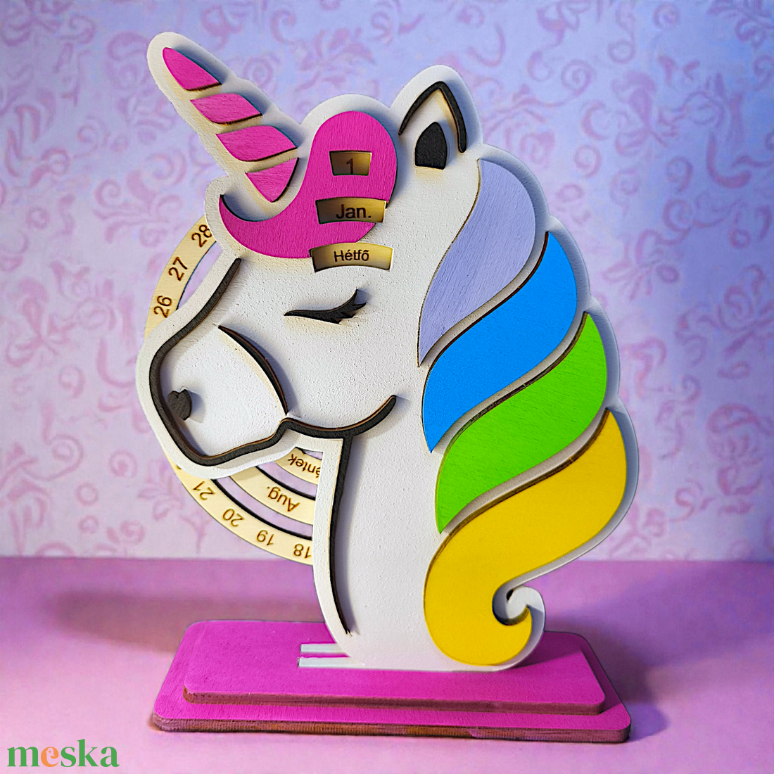 Unikornis öröknaptár - otthon & életmód - dekoráció - dísztárgy - Meska.hu