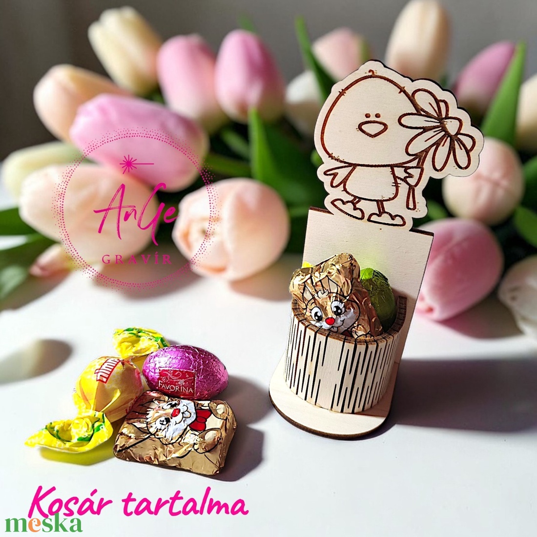 Húsvéti meglepetés kosár - ünnepi díszek, dekorációk - húsvéti díszek és dekorációk - húsvéti tojásfadíszek - Meska.hu