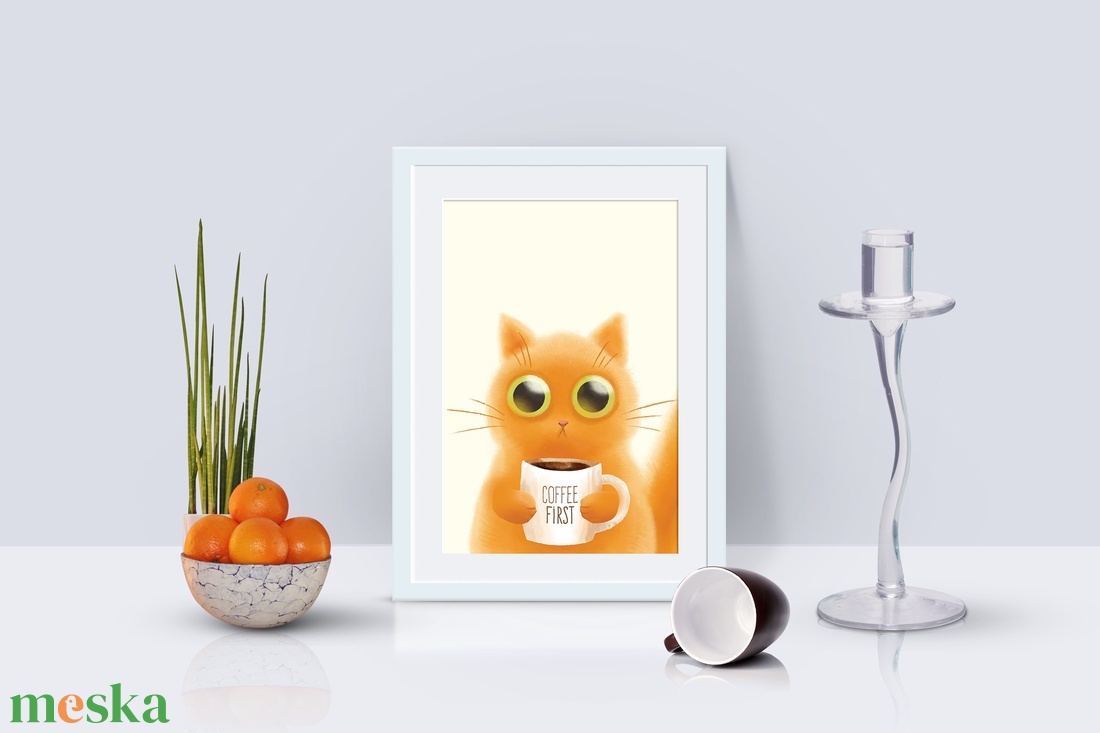Kávés cica fali kép - Cicás fali kép - Macska kép - cica print - macska print - Digitális festmény - otthon & életmód - dekoráció - kép & falikép - poszter - Meska.hu Kávés cica fali kép - Cicás fali kép - Macska kép - cica print - macska print - Digitális festmény - otthon & életmód - dekoráció - kép & falikép - poszter - Meska.hu