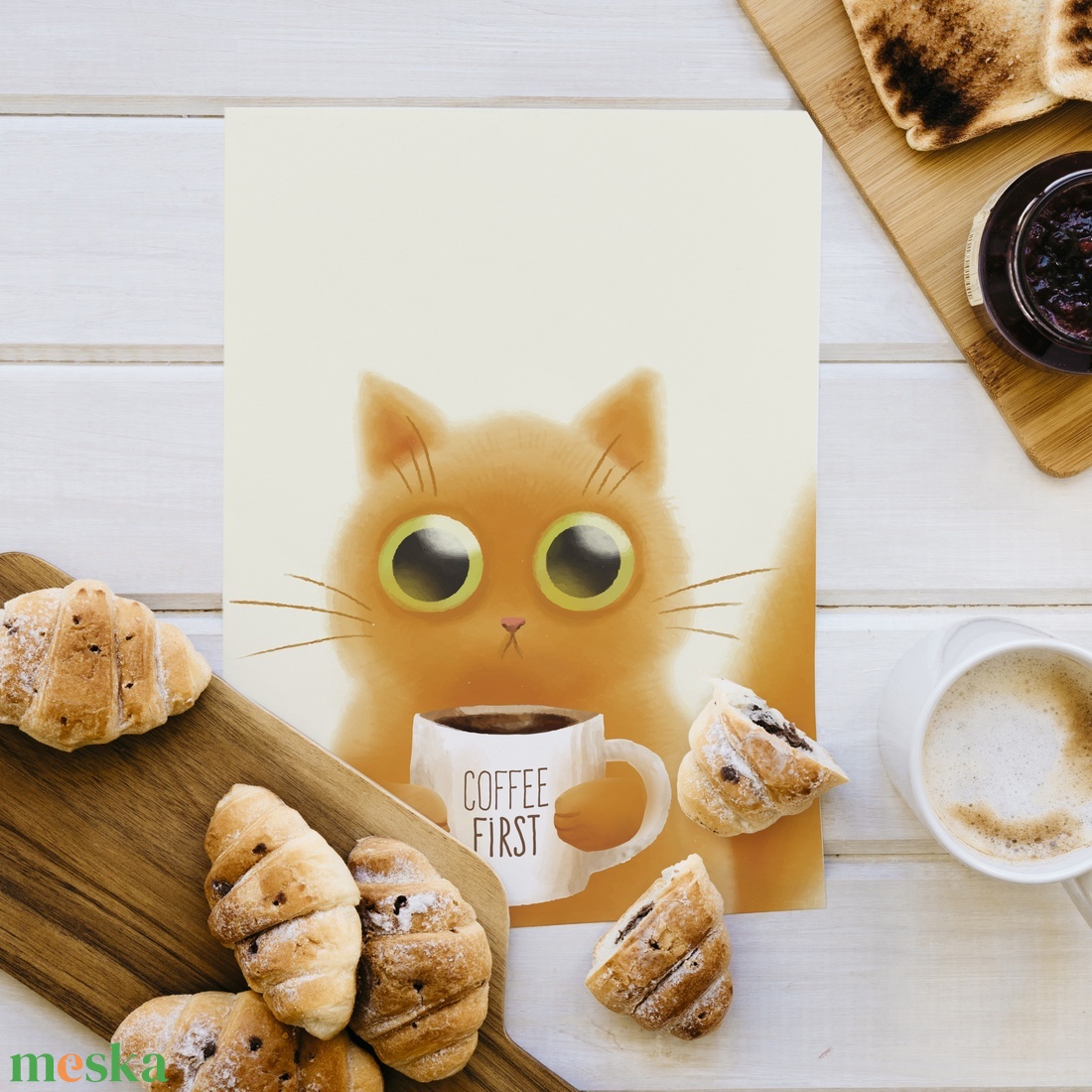 Kávés cica fali kép - Cicás fali kép - Macska kép - cica print - macska print - Digitális festmény - otthon & életmód - dekoráció - kép & falikép - poszter - Meska.hu Kávés cica fali kép - Cicás fali kép - Macska kép - cica print - macska print - Digitális festmény - otthon & életmód - dekoráció - kép & falikép - poszter - Meska.hu
