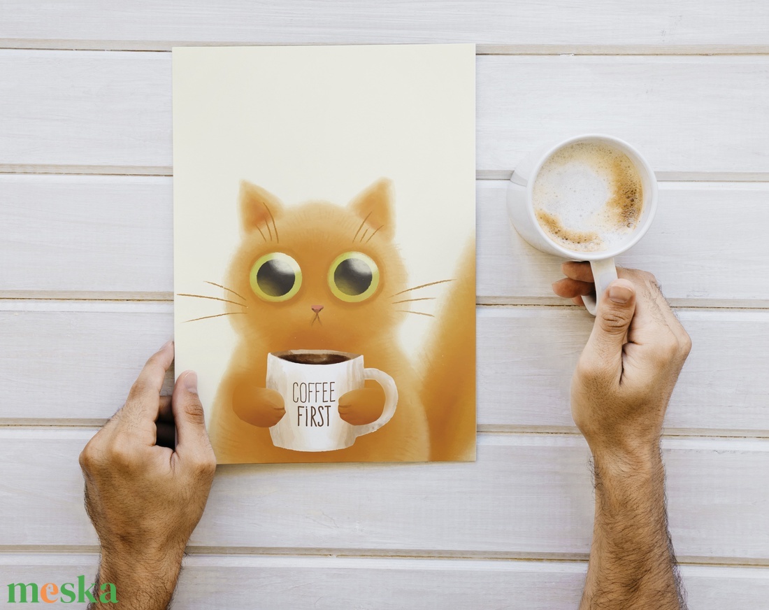 Kávés cica fali kép - Cicás fali kép - Macska kép - cica print - macska print - Digitális festmény - otthon & életmód - dekoráció - kép & falikép - poszter - Meska.hu Kávés cica fali kép - Cicás fali kép - Macska kép - cica print - macska print - Digitális festmény - otthon & életmód - dekoráció - kép & falikép - poszter - Meska.hu