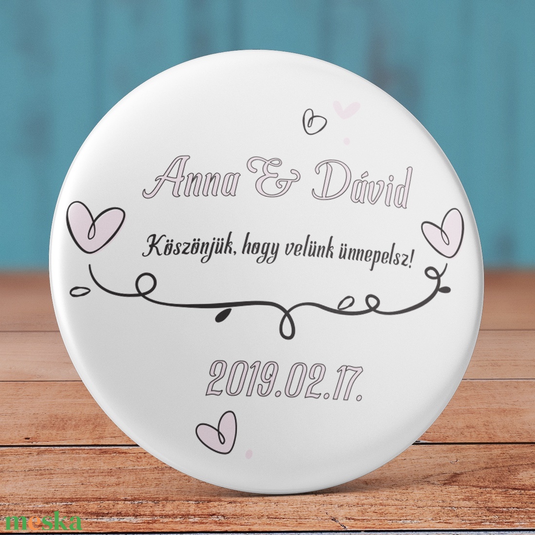 Esküvői köszönetajándék - Esküvői köszönőajándék mágnes - kitűző - matrica - zsebtükör - vintage esküvő - levél - szív - otthon & életmód - konyhafelszerelés, tálalás - konyhai dekoráció - hűtőmágnes - Meska.hu