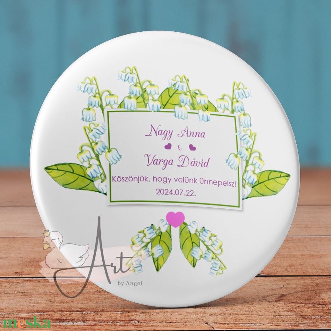 Esküvői köszönetajándék hűtőmágnes - Esküvői köszönőajándék kitűző - vintage esküvő - levél esküvő - erdő - erdei gyűrű - otthon & életmód - konyhafelszerelés, tálalás - konyhai dekoráció - hűtőmágnes - Meska.hu