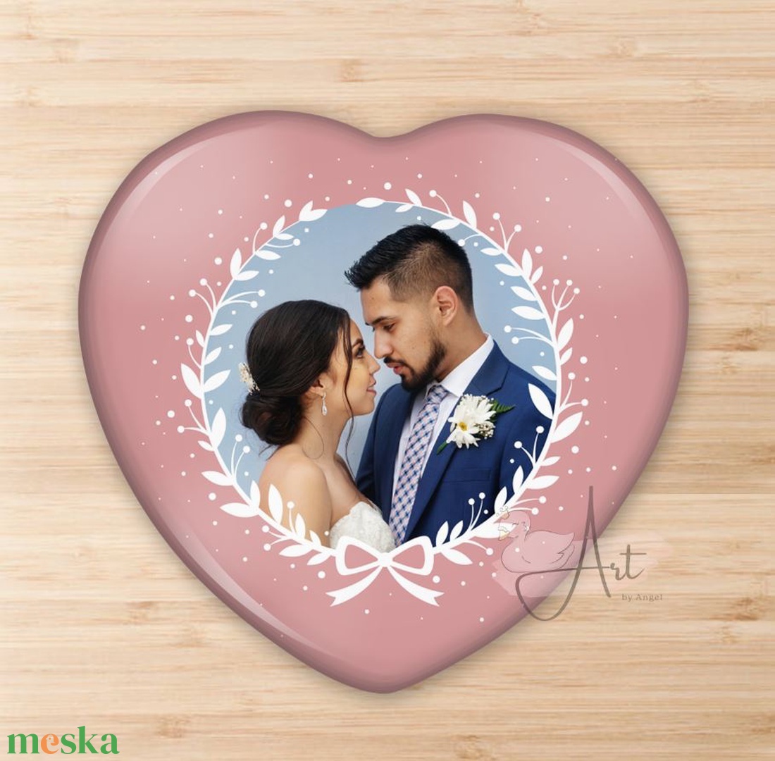 Fényképes Esküvői köszönetajándék hűtőmágnes - Esküvői köszönőajándék mágnes - fényképes ajándék  - otthon & életmód - konyhafelszerelés, tálalás - konyhai dekoráció - hűtőmágnes - Meska.hu
