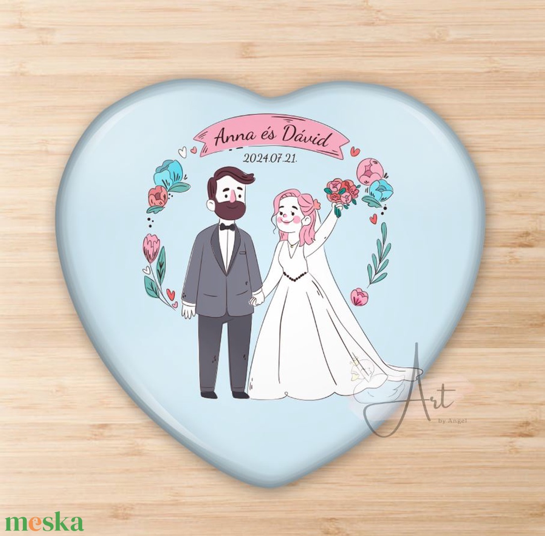 Esküvői köszönetajándék hűtőmágnes - Esküvői köszönőajándék mágnes - vintage esküvő - levél esküvő - erdő - erdei gyűrű - otthon & életmód - konyhafelszerelés, tálalás - konyhai dekoráció - hűtőmágnes - Meska.hu