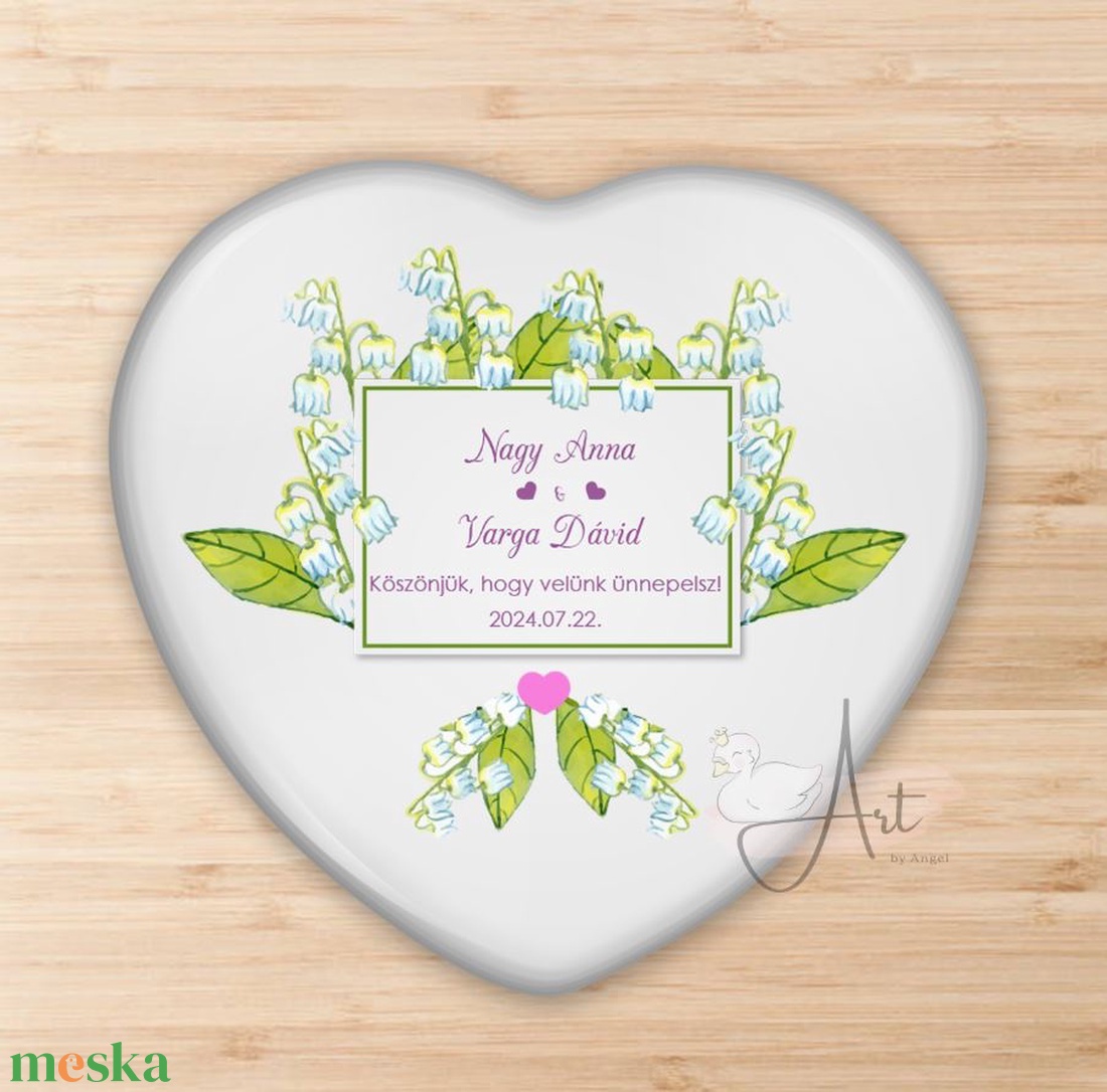Esküvői köszönetajándék hűtőmágnes - Esküvői köszönőajándék kitűző - vintage esküvő - levél esküvő - erdő - erdei gyűrű - otthon & életmód - konyhafelszerelés, tálalás - konyhai dekoráció - hűtőmágnes - Meska.hu