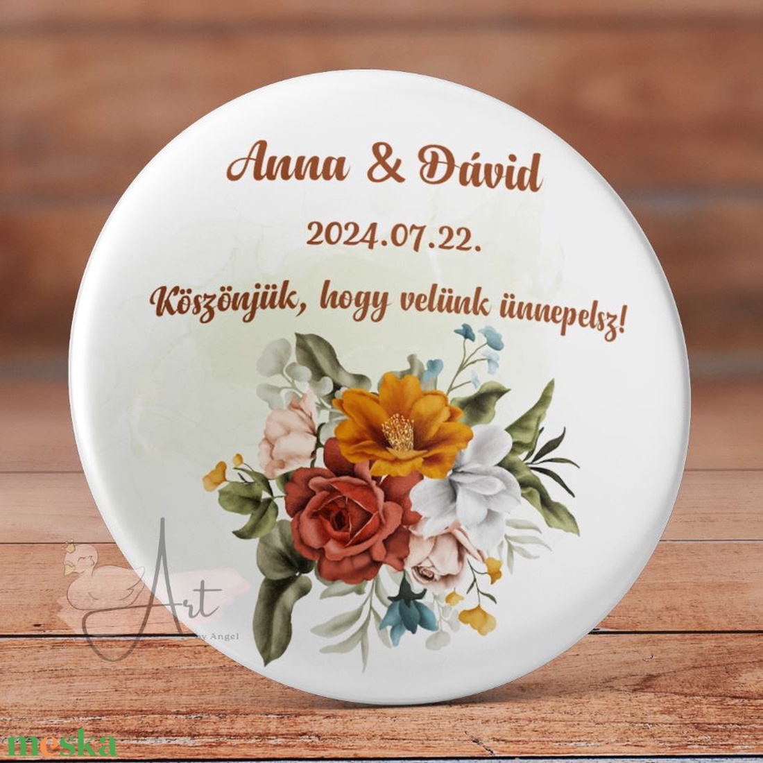 Őszi virágos esküvői köszönőajándék hűtőmágnes - kitűző - Esküvői köszönőajándék - köszönet ajándék - esküvő - ősz - esküvő - emlék & ajándék - köszönőajándék - Meska.hu