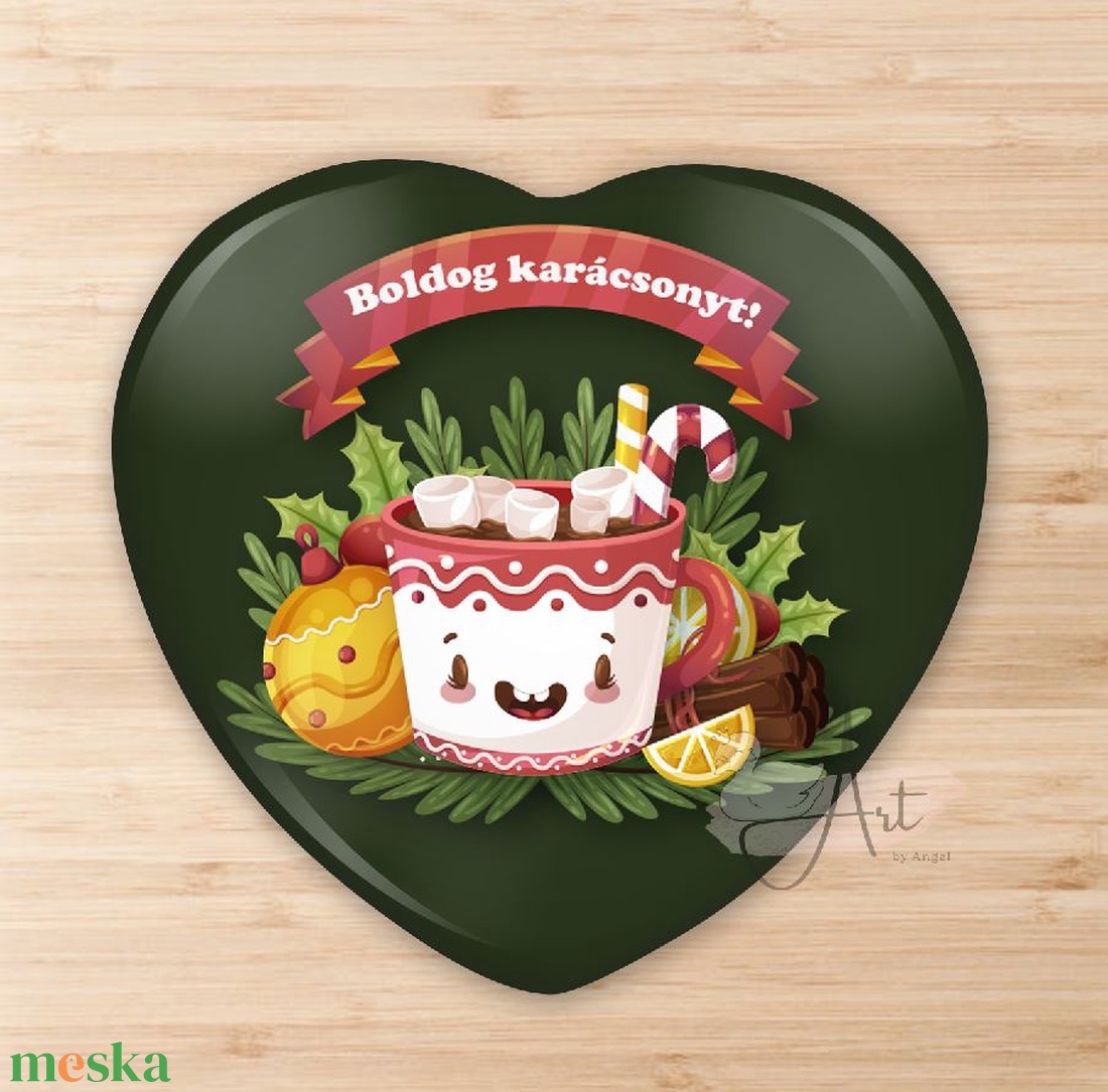 Karácsonyi ajándék mágnes - kitűző - cuki - karácsony - dísz - cuki - tél - ajándék - bögre - karácsonyfa dísz - bogyó - otthon & életmód - konyhafelszerelés, tálalás - konyhai dekoráció - hűtőmágnes - Meska.hu