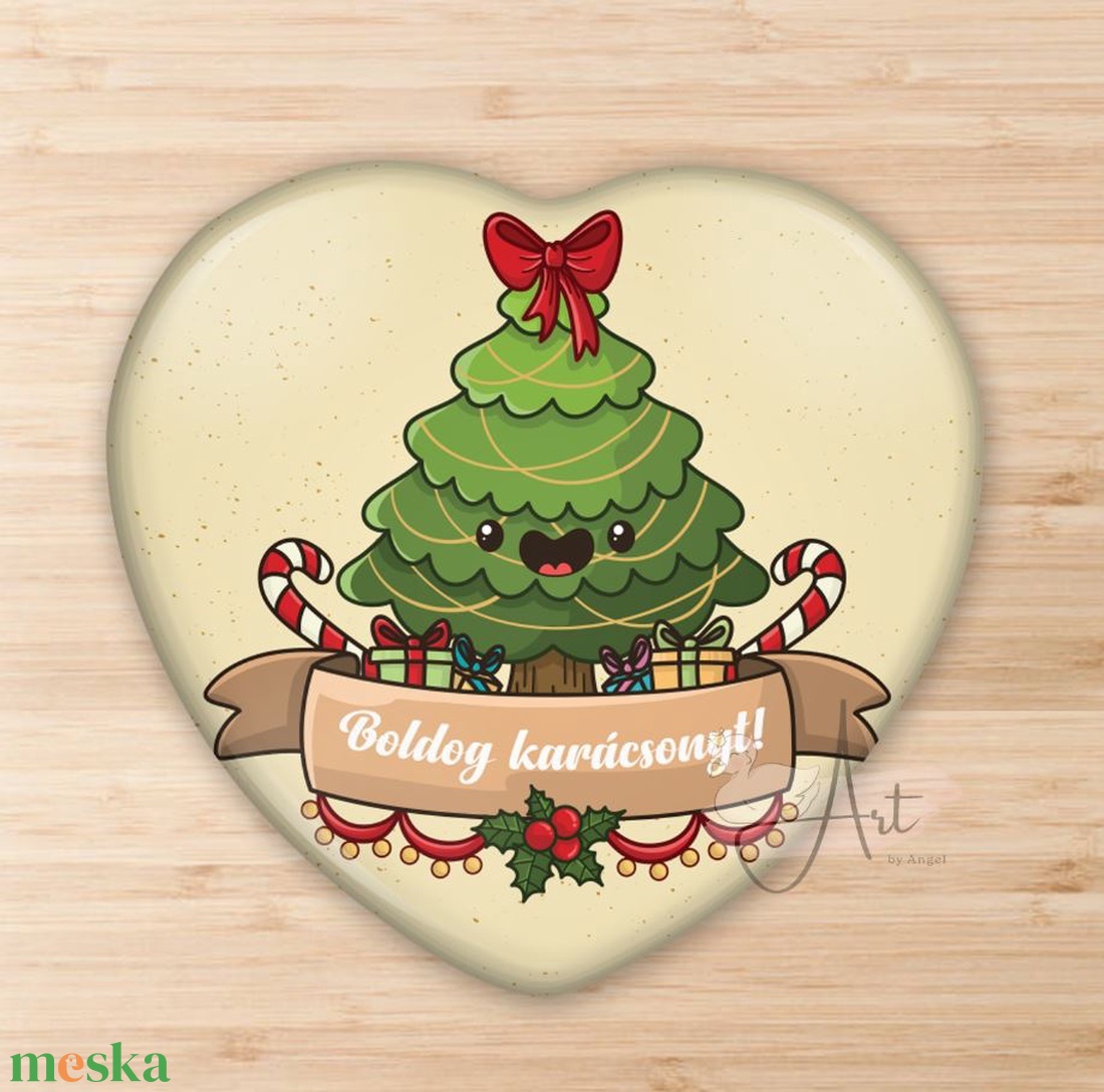 Karácsonyi mágnes - karácsonyfa mágnes - karácsonyi ajándék mágnes - hűtőmágnes - cuki - gyerek - kitűző - zsebtükör - otthon & életmód - konyhafelszerelés, tálalás - konyhai dekoráció - hűtőmágnes - Meska.hu