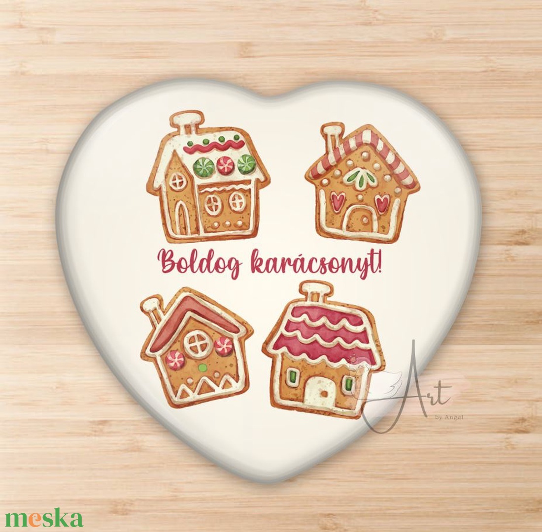 Karácsonyi mézeskalács mágnes - kitűző - zsebtükör - matrica - cuki - karácsony - mézi - olcsó ajándék - apró ajándék - otthon & életmód - konyhafelszerelés, tálalás - konyhai dekoráció - hűtőmágnes - Meska.hu