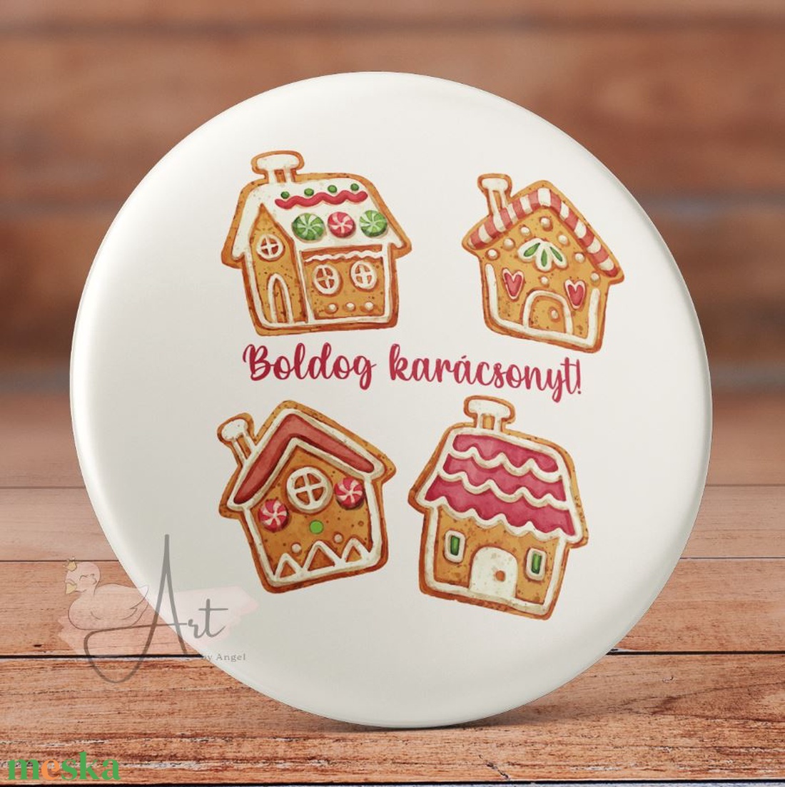 Karácsonyi mézeskalács mágnes - kitűző - zsebtükör - matrica - cuki - karácsony - mézi - olcsó ajándék - apró ajándék - otthon & életmód - konyhafelszerelés, tálalás - konyhai dekoráció - hűtőmágnes - Meska.hu