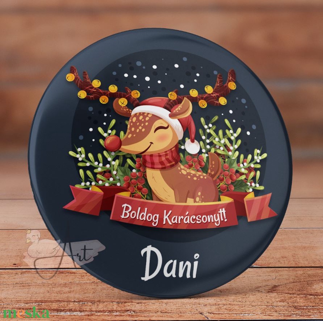 Karácsonyi ajándék mágnes - kitűző - matrica - zsebtükör - retro - cuki - játék - mackó - karácsony - dísz - tél -  hó - otthon & életmód - konyhafelszerelés, tálalás - konyhai dekoráció - hűtőmágnes - Meska.hu