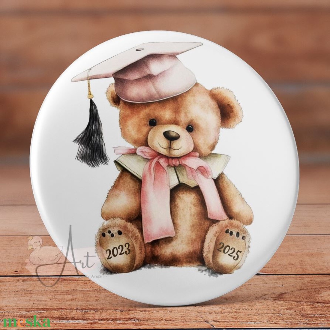 Boldog szülinapot maci kitűző - medve bross - happy birthday - cuki ajándék - szülinap tükör - maci - születésnap - ékszer - kitűző és bross - Meska.hu