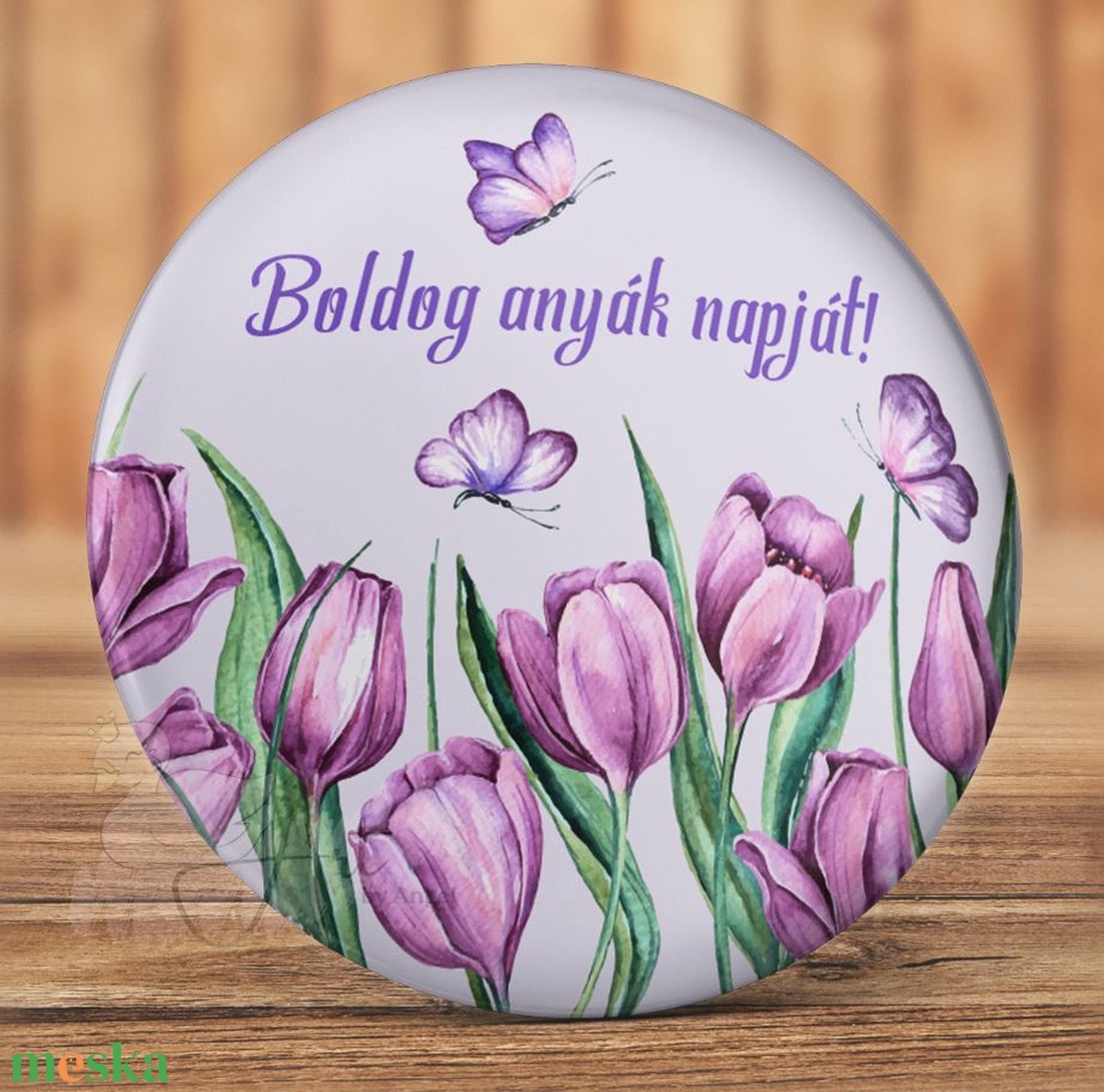 Anya tükör - mágnes - kitűző -  szeretlek anya - anyu -  virág - vintage - anyák napja - szív - anyu - mama - anyuka - otthon & életmód - dekoráció - tükör - Meska.hu