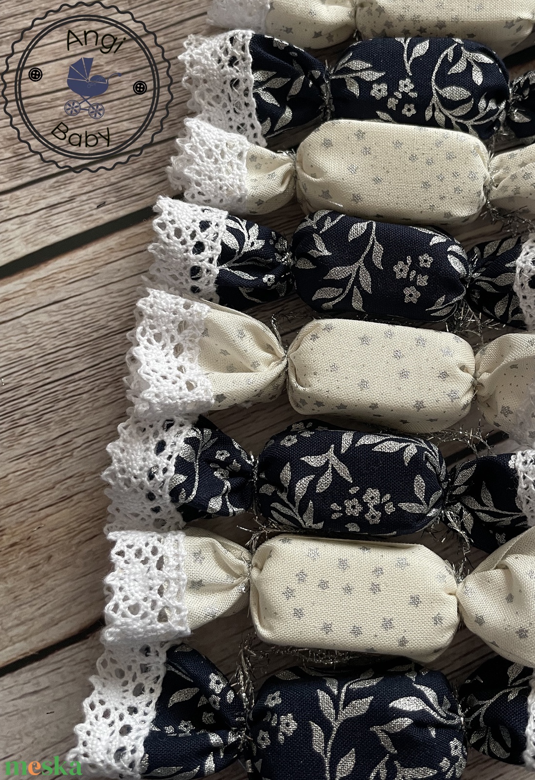 10db-os textil szaloncukor csomag - karácsony - karácsonyi lakásdekoráció - karácsonyfadíszek - Meska.hu