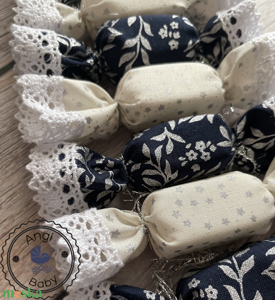 10db-os textil szaloncukor csomag - karácsony - karácsonyi lakásdekoráció - karácsonyfadíszek - Meska.hu