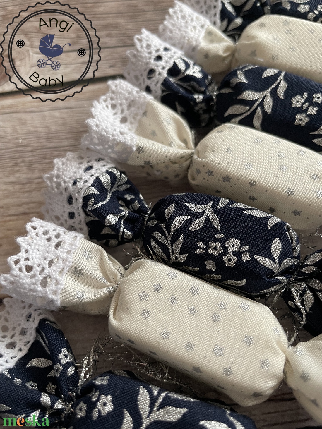 10db-os textil szaloncukor csomag - karácsony - karácsonyi lakásdekoráció - karácsonyfadíszek - Meska.hu