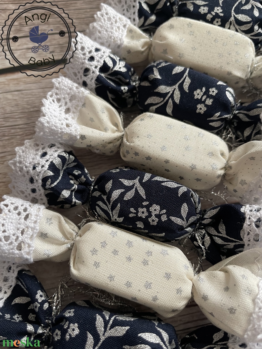 10db-os textil szaloncukor csomag - karácsony - karácsonyi lakásdekoráció - karácsonyfadíszek - Meska.hu