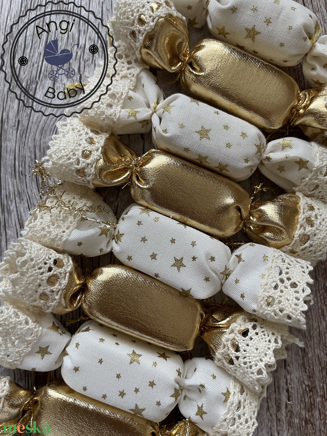 20db-os textil szaloncukor csomag - karácsony - karácsonyi lakásdekoráció - karácsonyi lakásdíszek - Meska.hu