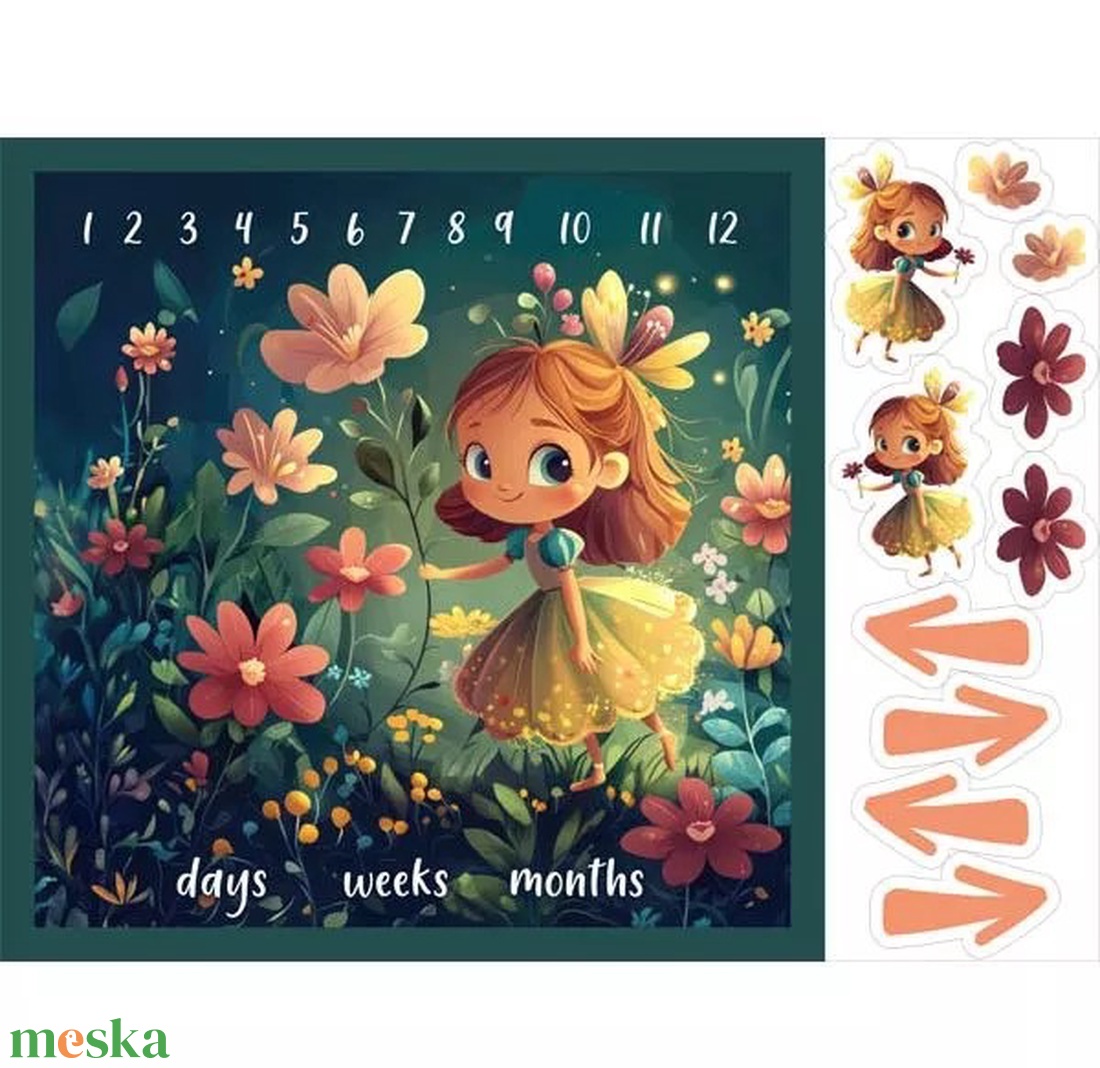 Mérföldkő takaró 120 x 120 cm -  extra kiegészítőkkel - otthon & életmód - babaszoba, gyerekszoba - babatakaró, gyerek pléd - Meska.hu