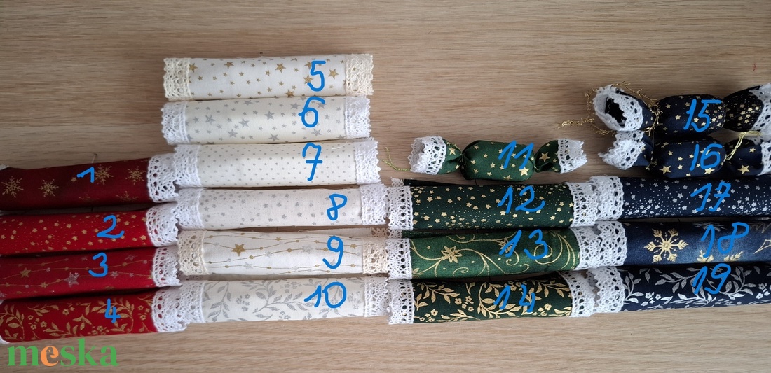 10db-os textil szaloncukor csomag - karácsony - karácsonyi lakásdekoráció - karácsonyi lakásdíszek - Meska.hu