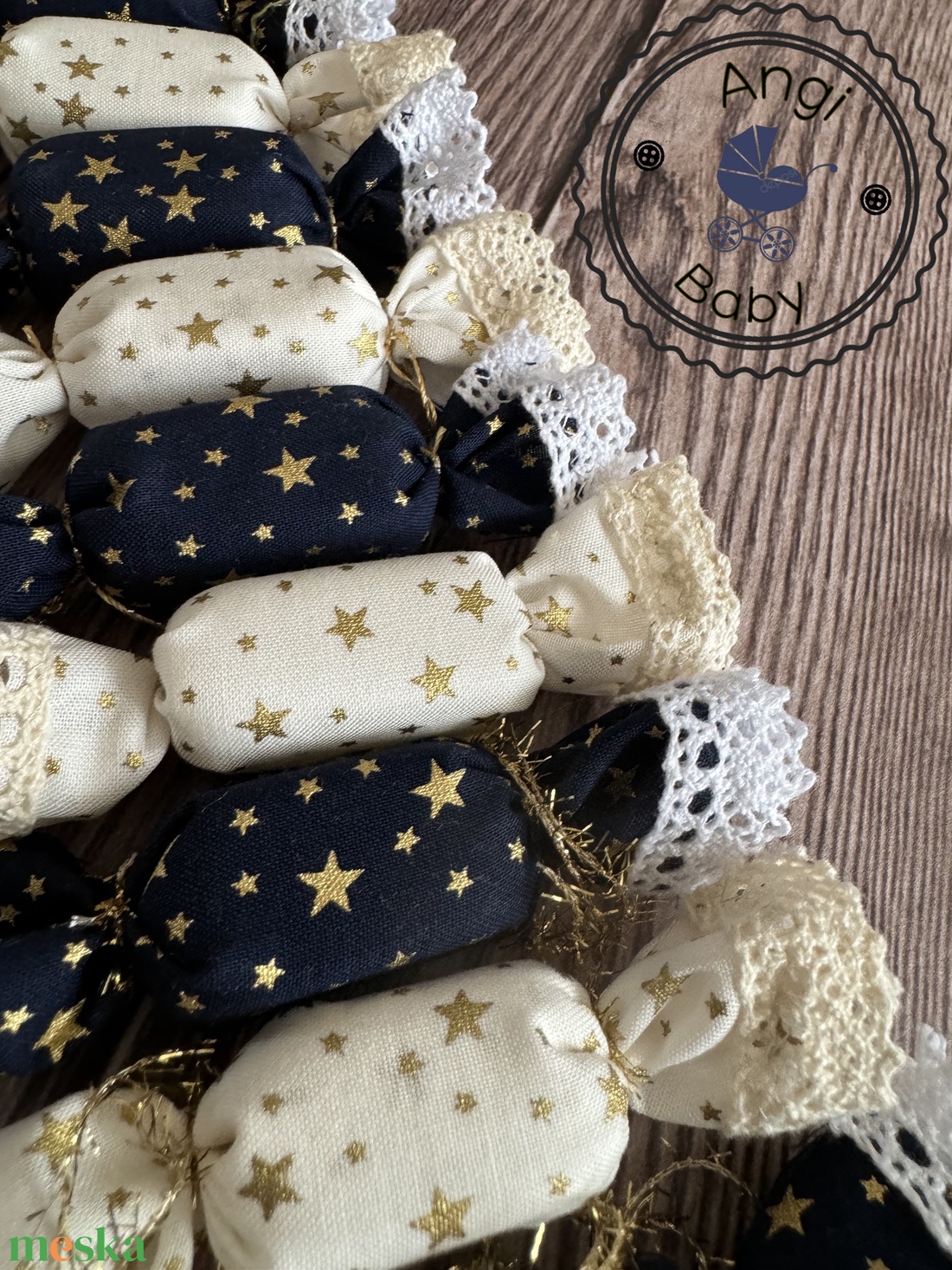 10db-os textil szaloncukor csomag - karácsony - karácsonyi lakásdekoráció - karácsonyi lakásdíszek - Meska.hu