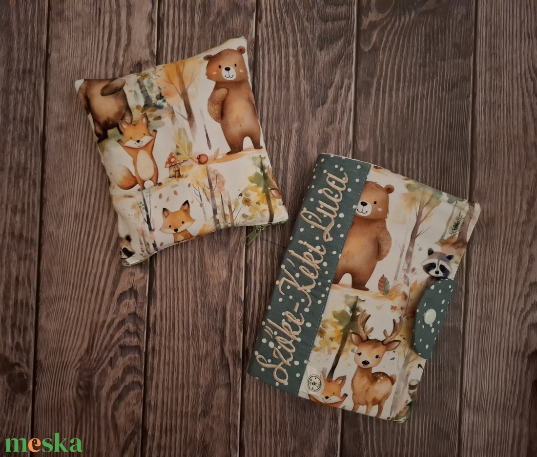 Prémium designer eü.kiskönyv borító + meggymagpárna  - baba - mama - pelenkázó, babafürdető kellékek - pelenkázó szett - Meska.hu