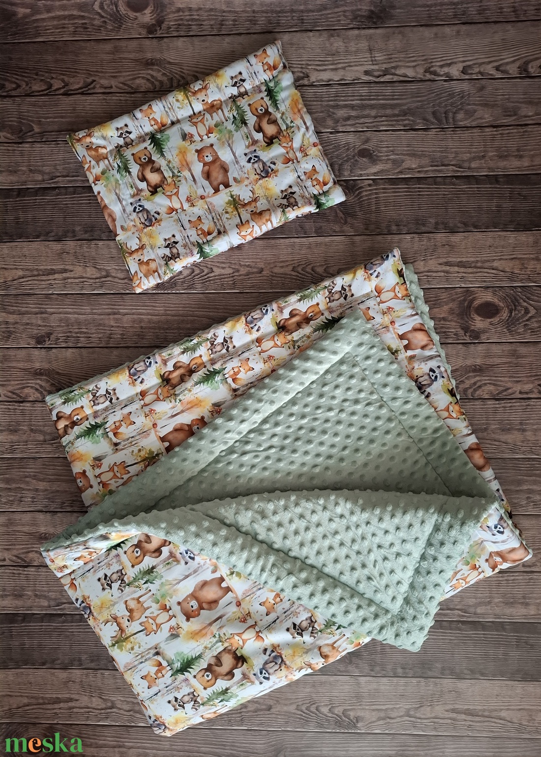 Baba ágynemű-garnitúra (takaró + lapos párna) - baba - mama - baba ágynemű - szett kiságyba - Meska.hu