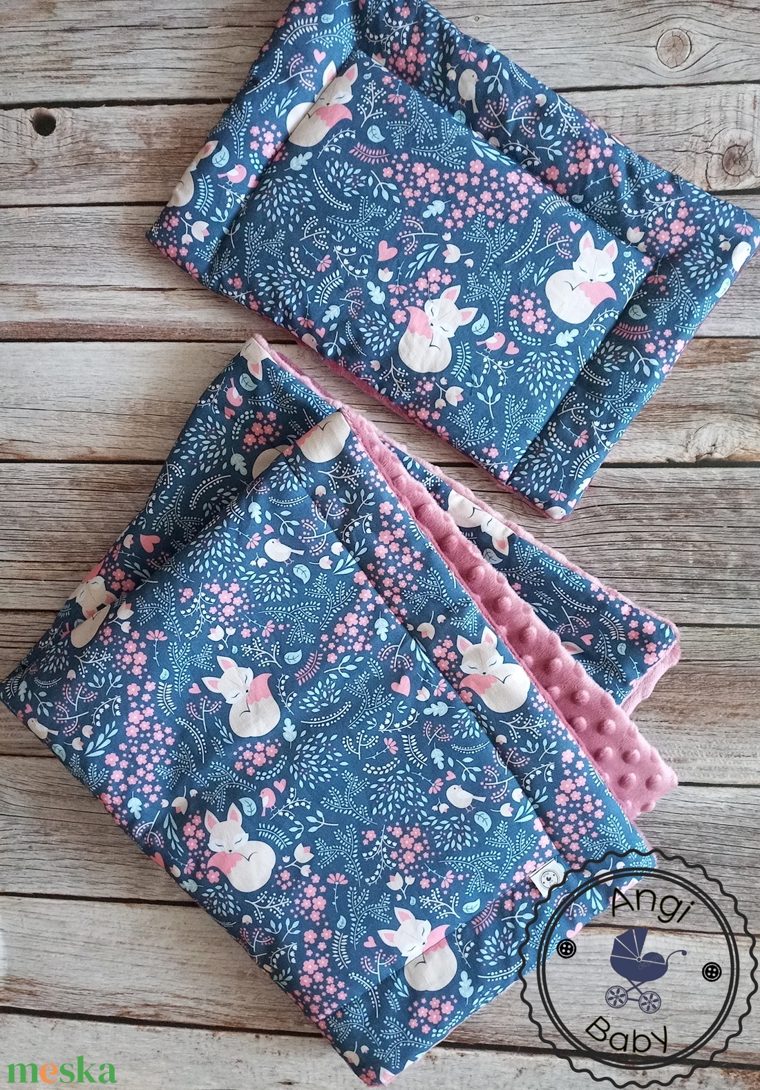 Takaró +Lapos párna   - baba - mama - baba ágynemű - babatakaró, gyerek pléd - Meska.hu