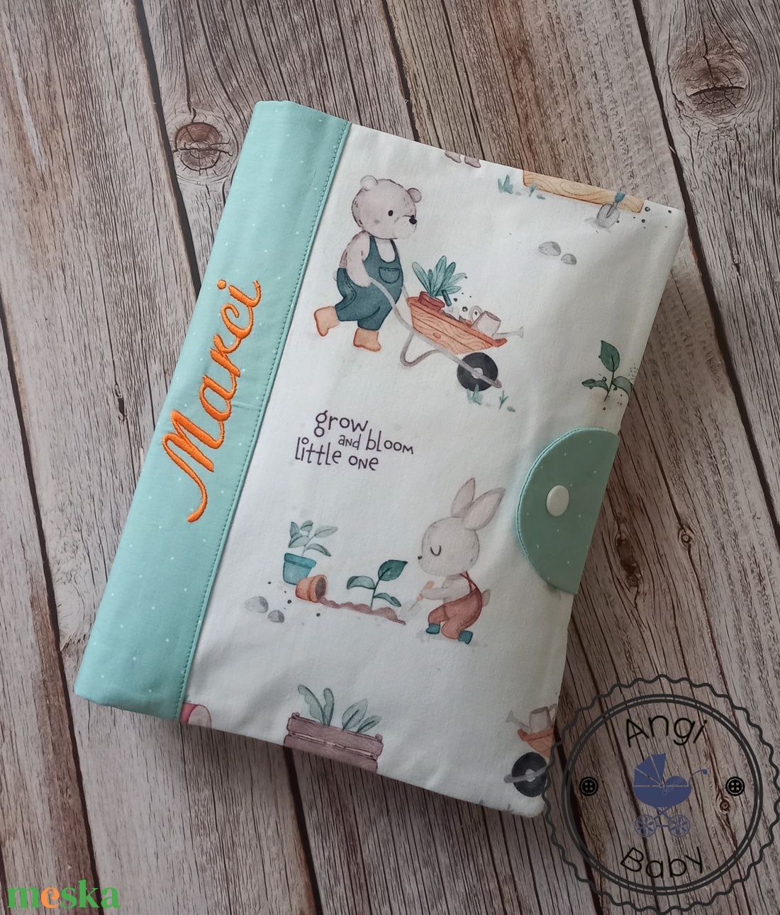 Pelenkatartó táska + egészségügyi kiskönyv borító - baba - mama - pelenkázó, babafürdető kellékek - pelenkázó szett - Meska.hu