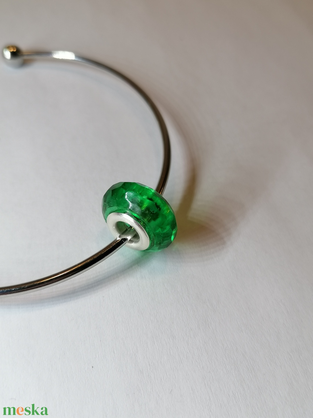 Pandora stílusú fazettált charm sötétzöld üveghatású - ékszer - karkötő - charm karkötő - Meska.hu Pandora stílusú fazettált charm sötétzöld üveghatású - ékszer - karkötő - charm karkötő - Meska.hu