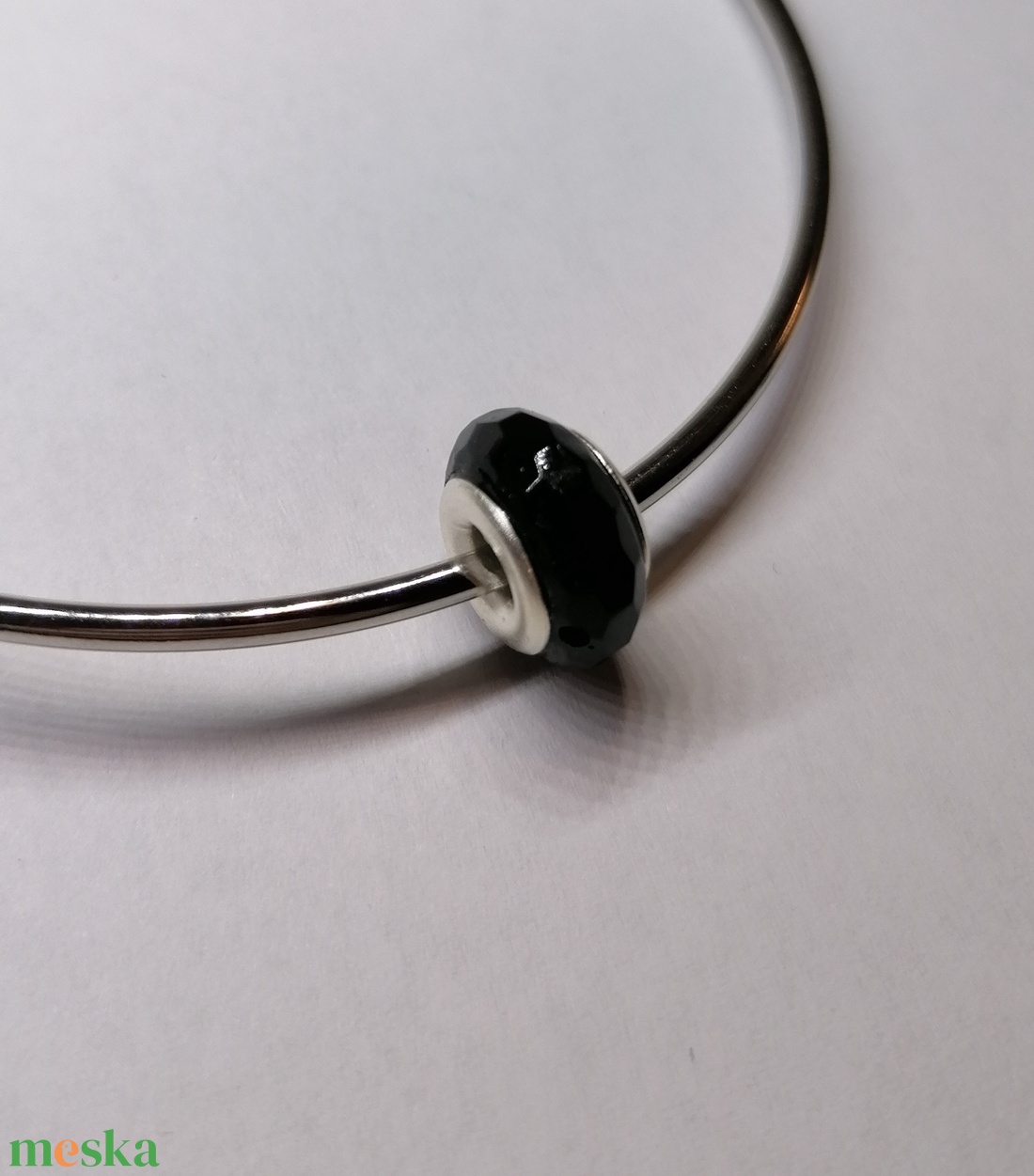 Pandora stílusú fazettált charm fekete - ékszer - karkötő - charm karkötő - Meska.hu Pandora stílusú fazettált charm fekete - ékszer - karkötő - charm karkötő - Meska.hu
