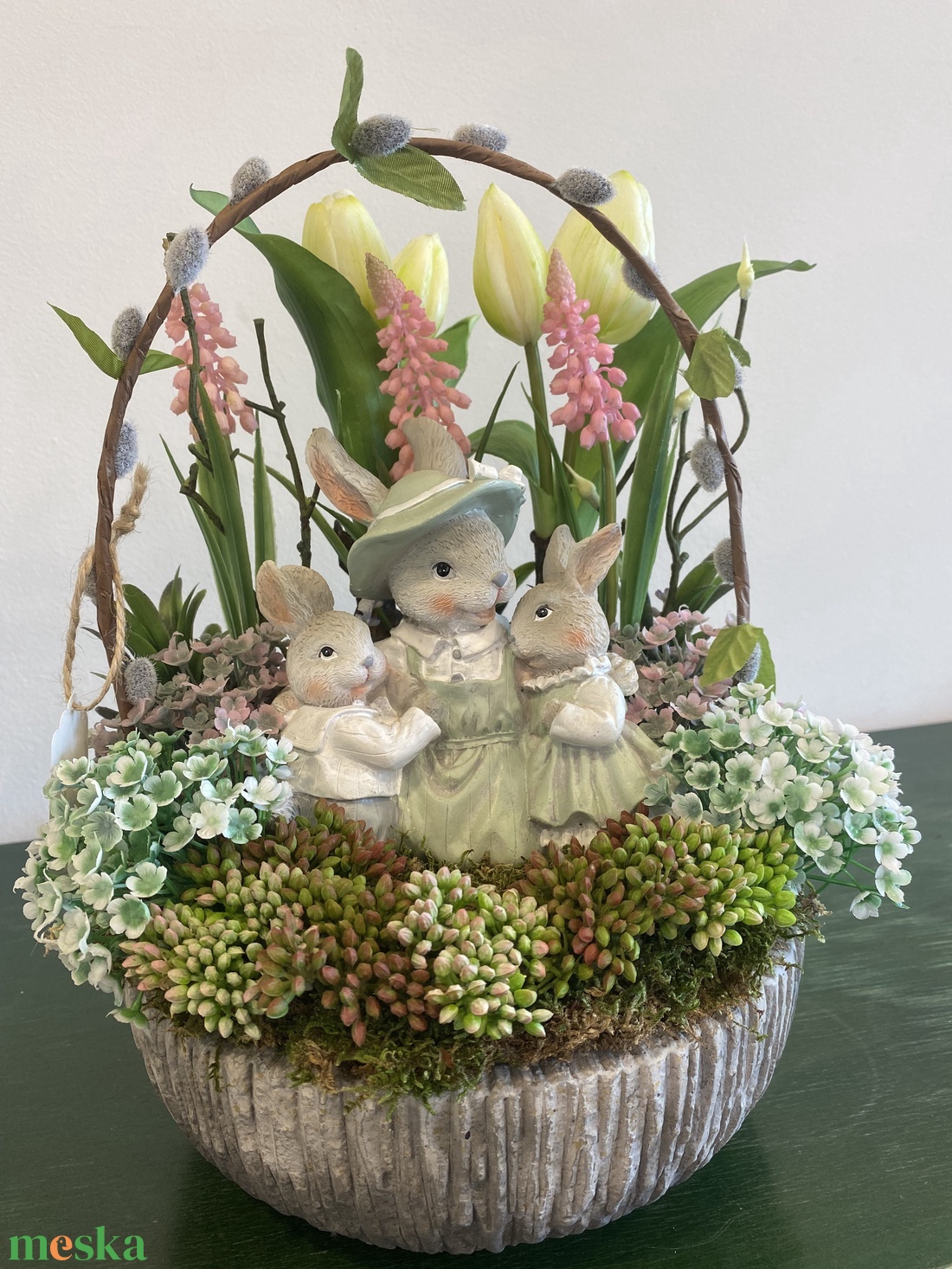 Nyuszis dísz - otthon & életmód - dekoráció - húsvéti asztaldíszek - Meska.hu